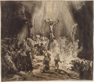المسيح المصلوب بين اللصوص: الثلاثة صلبان 1653 ، 1653. بواسطة رامبرانت فان راين