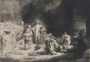 المسيح يكرز بطبعة مائة جيلدر ، ج. 16431649. بواسطة رامبرانت فان راين
