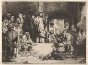 المسيح الوعظ ، دعا La Petite Tombe ، كاليفورنيا. 1657. بواسطة رامبرانت فان راين