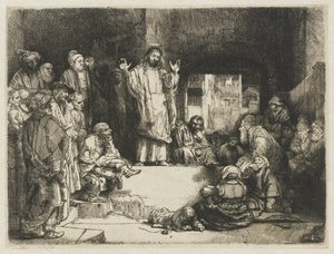 الكرازة بالمسيح ("القبر الصغير") بواسطة رامبرانت فان راين