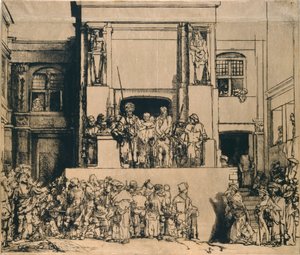 قدم المسيح للشعب: لوحة مستطيلة ، 1655 بواسطة رامبرانت فان راين