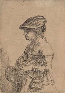 فتاة مع سلة ، ج. 1642. بواسطة رامبرانت فان راين