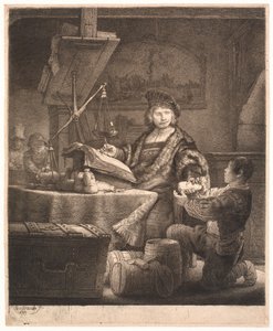 يان أويتنبوغارت ، "The Goldweigher" بواسطة رامبرانت فان راين