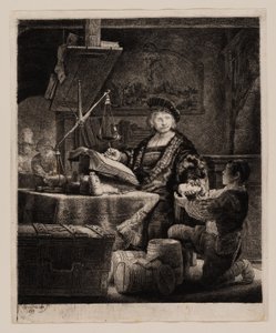 يان أويتنبوغارت ، "The Goldweigher" بواسطة رامبرانت فان راين