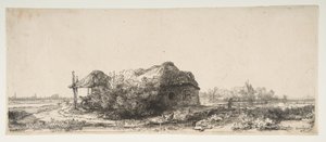 منظر طبيعي مع كوخ و Haybarn ، 1641. بواسطة رامبرانت فان راين
