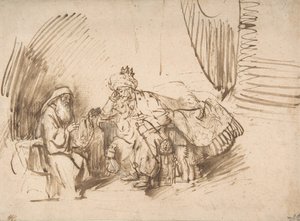 ناثان يأمر داود ، 1650-1655. بواسطة رامبرانت فان راين