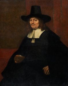 صورة لرجل يرتدي قبعة طويلة ، ج. 1663. بواسطة رامبرانت فان راين