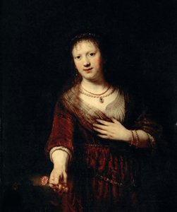 ساسكيا مع الزهرة الحمراء ، 1641. بواسطة رامبرانت فان راين