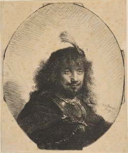 صورة شخصية مع غطاء مرقط وصابر منخفض ، 1634. بواسطة رامبرانت فان راين