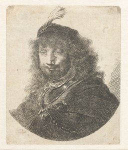 بورتريه ذاتي مع قبعة مقلوبة ، بعد عام 1634. بواسطة رامبرانت فان راين