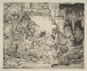 العشق للرعاة ، مع المصباح ، كاليفورنيا. 1654. بواسطة رامبرانت فان راين