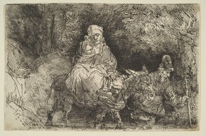 الرحلة إلى مصر: عبور بروك ، 1654. بواسطة رامبرانت فان راين