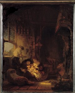 لوحة العائلة المقدسة بواسطة هارمنزون فان راين ديت رامبرانت (1606-1669) بواسطة رامبرانت فان راين