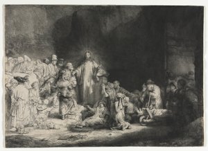 طباعة مائة غيلدر ، ج. 1649. بواسطة رامبرانت فان راين