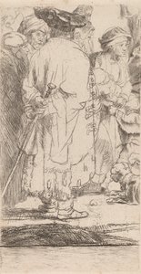 الرجل ذو قطعة من قصب السكر من طبعة مائة جيلدر ، ج. 1649. بواسطة رامبرانت فان راين