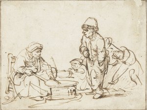 امرأة الفطيرة ، ج. 1635. بواسطة رامبرانت فان راين