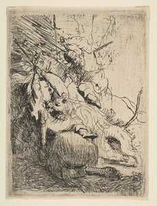 The Lion Lion Hunt with One Lion ، كاليفورنيا. 1629. بواسطة رامبرانت فان راين