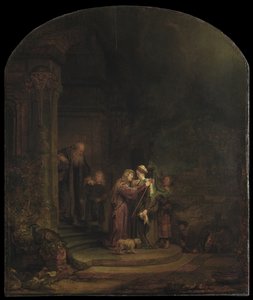 الزيارة ، 1640 (زيت على لوح الأرز) (انظر أيضًا 5454147) بواسطة رامبرانت فان راين