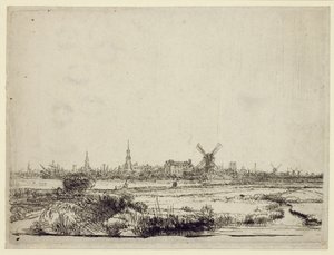 منظر أمستردام ، c.1640 بواسطة رامبرانت فان راين