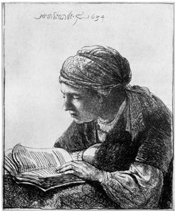 قراءة المرأة ، 1634 ، 1912. بواسطة رامبرانت فان راين