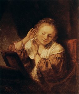 امرأة شابة مع أقراط ، 1657 بواسطة رامبرانت فان راين