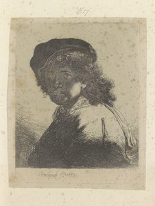 صورة شخصية مع قبعة ومنديل للرقبة ، وجه في الظل Recueil de quatre-vingt-cinq estampes originales (عنوان المسلسل) بواسطة هنري لويس باسان