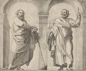 القديسان بطرس وبولس في دهليز ، كاليفورنيا. 1630-80. ، كاليفورنيا. 1630-80.