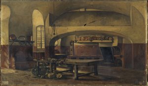 مطابخ قصر ميزون-سور-سين، حوالي 1881 -1891 (زيت) بواسطة رينيه موريس فتح