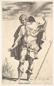 Empedocles ، واقفا أمامي ورأسه تحول في عرض ثلاثة أرباع ، يوجه ... ، كاليفورنيا. 1545-63. بواسطة رينيه بويفين