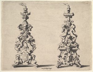 تصميمان من الشموع ، كاليفورنيا. 1550-60. بواسطة رينيه بويفين