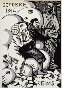 أكتوبر 1914 ، ريمس - رسم هيرمان بول - في "" تقويم الحرب "طبعة. 1916 بواسطة رينيه جورج هيرمان بول