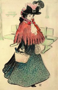 اليهودية الجميلة تذهب للتسوق. مجلة Le Rire ، 1896. بواسطة رينيه جورج هيرمان بول