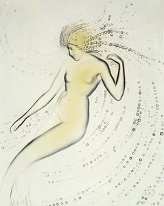 Trepied Sirene ، طبق براق يُظهر تفاصيل حورية الماء بواسطة Lalique
