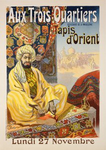 استنساخ ملصق إعلاني بعنوان "سجاد شرقي" ، عُرض في "Aux Trois Quartiers" ، 1899
