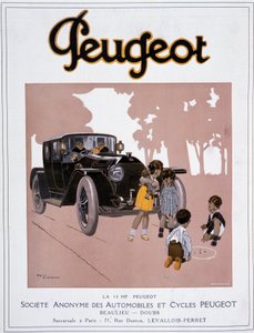 الإعلان عن Peugeot "" The 14 HP Peugeot "" في "" Comoedia illustrious "" "في 20 ديسمبر بواسطة رينيه فنسنت
