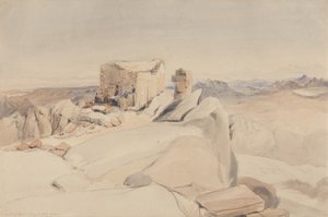 قمة جبل سيناء أو جبل موسى ، 1840 (مرحاض ، جرافيت وألوان هيكل على ورق منسوج بيج)