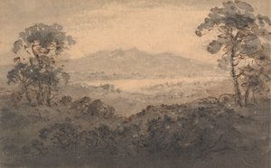 المناظر الطبيعية مع البحيرة والجبال بواسطة Rev. William Gilpin