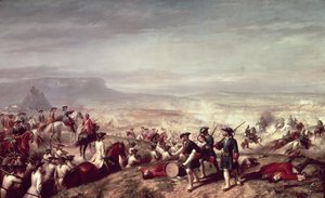 معركة المانسا بين قوات فيليب الخامس (1683-1746) وقوات الأرشيدوق تشارلز النمسا عام 1707 (زيت على قماش)