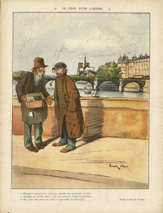 رسم توضيحي لـ Ricardo Flores (1878-1918) في Le Rire ، 06/03/09 - اختيار مهنة - باريس ، الهندسة المعمارية الحضرية ، Misere ، Pont ، Riviere Fleuve ، الكنائس الكاتدرائيات ، السين (النهر)