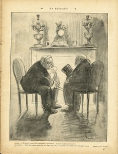 رسم توضيحي لريكاردو فلوريس (1878-1918) في Le Rire ، 22/02/13 - معاشات - رئيس الجمهورية - Fallieres Armand (1841-1931) ، Loubet Emile
