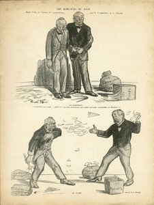 رسم توضيحي لريكاردو فلوريس (1878-1918) في Le Rire ، 28/12/12 - قصة اليوم الرومانسية - حالة بنما ، حالة السجلات ، القمع - مليون من شارترو - كومبس إميل (1835-1921) ، كليمنصو جورج