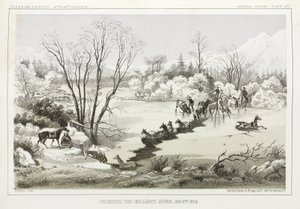 Crossing the Hellgate River, Montana, USA, 6 January 1854 بواسطة ريتشارد (بعد) داد