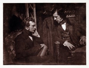 Deux hommes en conversation: docteur Samuel Brown (1817-1856) et le reverend George Gilfillan (1813-1878), photographie vers 1840