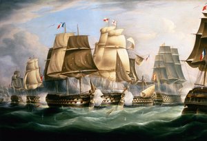 معركة الطرف الأغر ، 21 أكتوبر 1805 ، منتصف اليوم (زيت على قماش) بواسطة ريتشارد ب. سبنسر