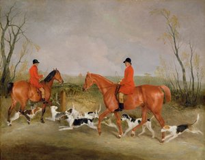 جورج ماونتفورد ، Huntsman to the Quorn ، و W. Derry ، Whipper-In ، في John O&39;Gaunt&39;s Gorse ، nr Melton Mowbray