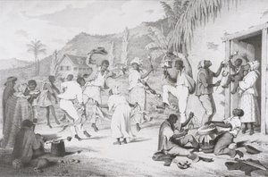الرقص الأسود ، من "مشهد غرب الهند مع رسوم توضيحية لشخصية الزنوج" ، طبعه آر. جينينغز بواسطة ريتشارد بريدجينز