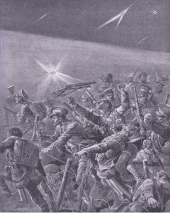 تم القبض عليه في تشابك الأسلاك الشائكة: هجوم ليلي من قبل المشاة البريطانيين ، من History of the Great War Vol 3 الذي نشرته Waverley Book Co Limited ، c.1920 بواسطة ريتشارد كاتون وودفيل