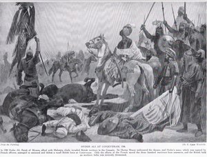 حيدر علي في Conjeveram في عام 1780 ، التوضيح من Hutchinsons History of the Nations بواسطة ريتشارد كاتون وودفيل