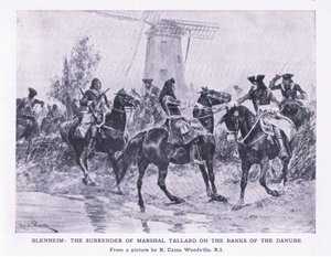 بلينهايم ، 13 أغسطس 1704: استسلام مارشال تالارد على ضفاف نهر الدانوب ، رسم توضيحي من المعارك البريطانية في البر والبحر ، 1915
