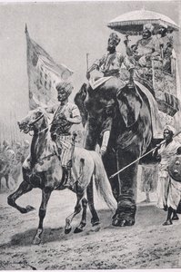 Suraj-ud-Daula في بليسي ، 23 يونيو 1757 ، رسم توضيحي من المعارك البريطانية في البر والبحر ، 1915